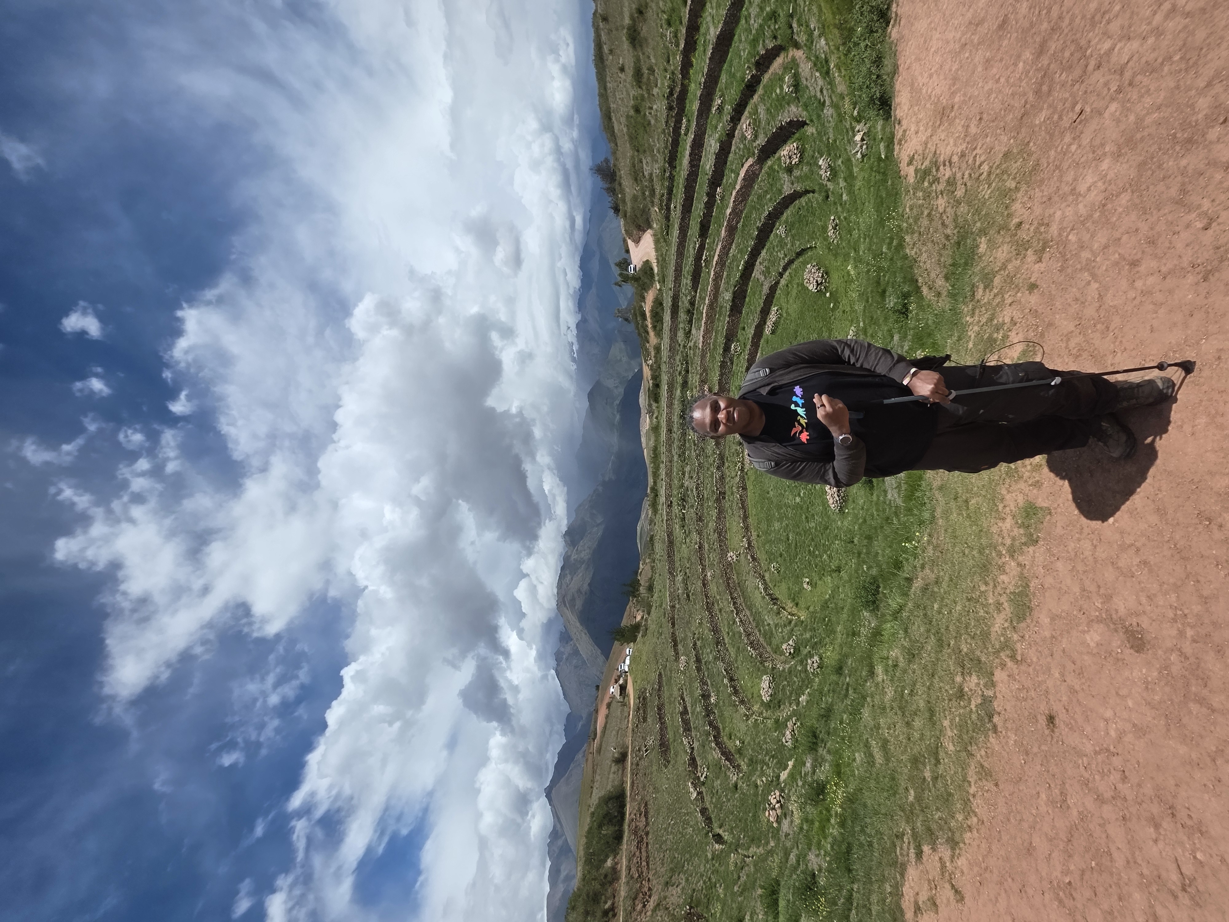 Moray terraces, dramatic sky — Sacred Valley, Peru